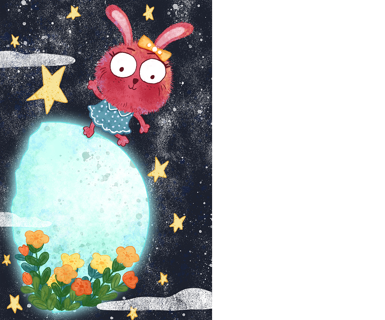 ps原创儿童插画——兔小兔的中秋