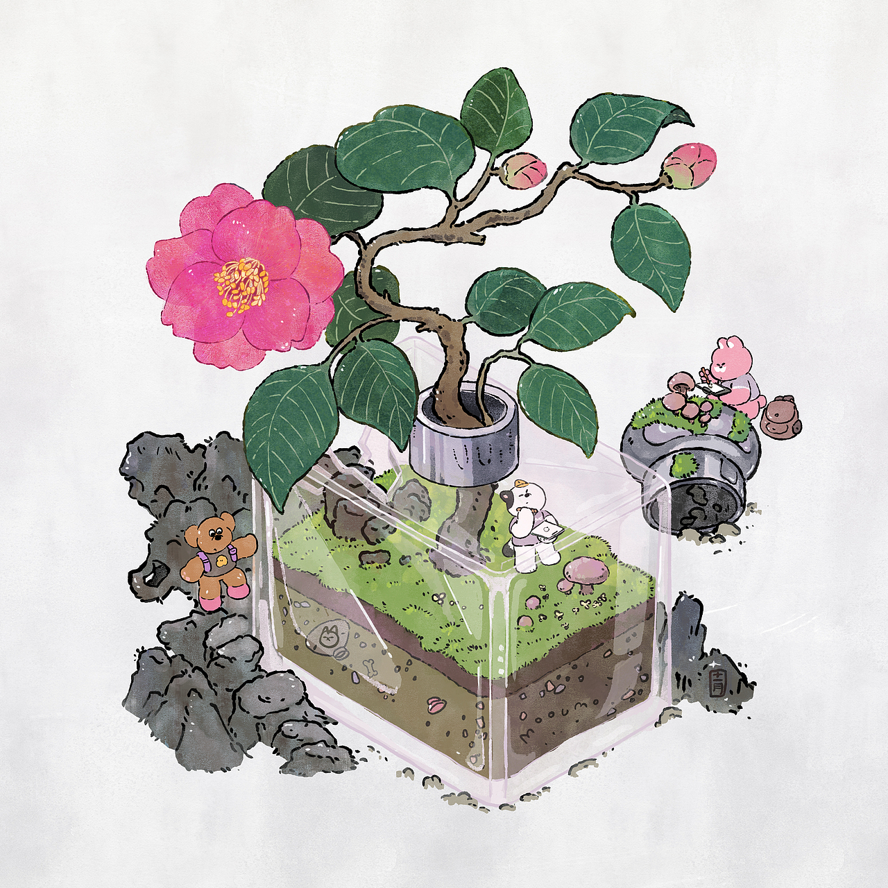 花花主题12个月插画（图ZMzI3MDE5NTcy） - 艺术插画 - 站酷设计师mooumo小粒猫友原创素材 - 站酷ZCOOL