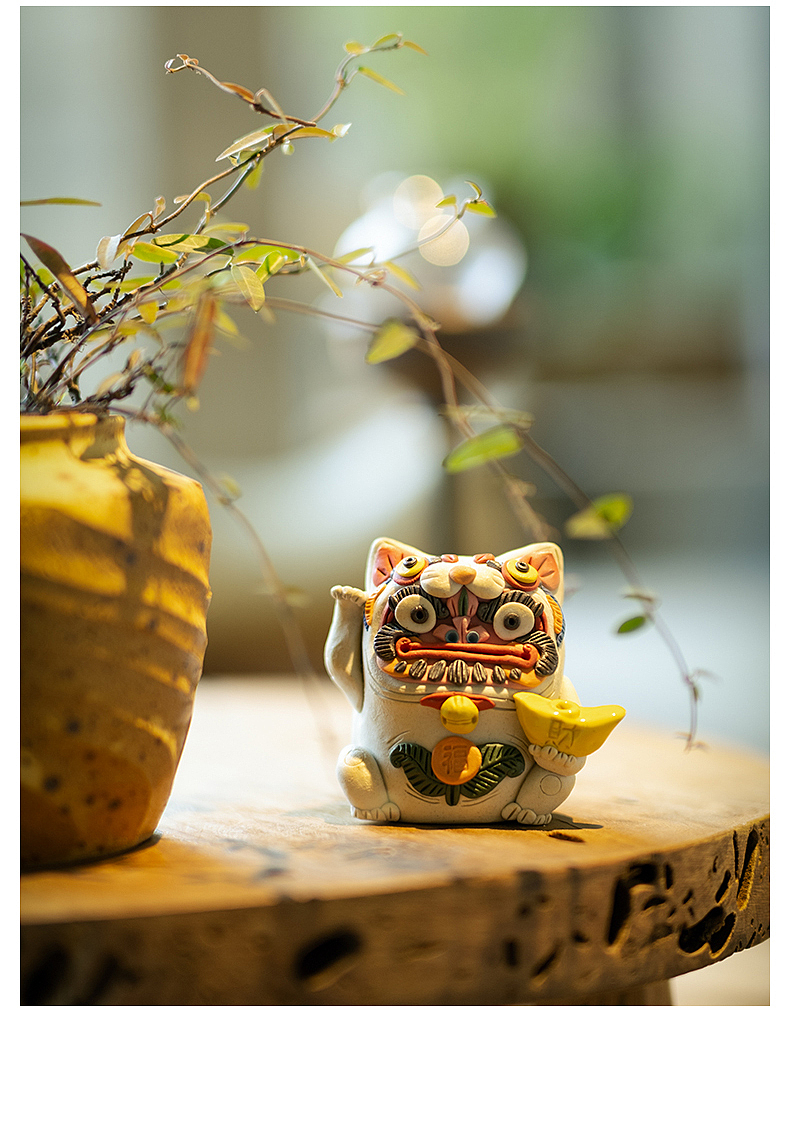 器十二原创手工设计招财达摩猫摆件 国潮手办（图ZMzA0NTIxNDA4） - 其他手工艺 - 站酷设计师器十二原创素材 - 站酷ZCOOL