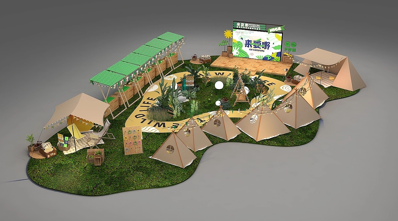 露营风商业创意市集（图ZMzIwNjIxNzU2） - 建筑/空间 - 站酷设计师WDHAKSHD原创素材 - 站酷ZCOOL