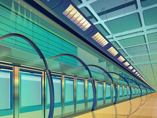 一组关于地铁的矢量插画