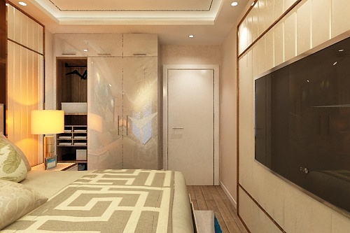 3D效果图 － 金色系卧室（图ZMTk4NTIyNTI4） - 家装设计 - 站酷设计师Hooing原创素材 - 站酷ZCOOL