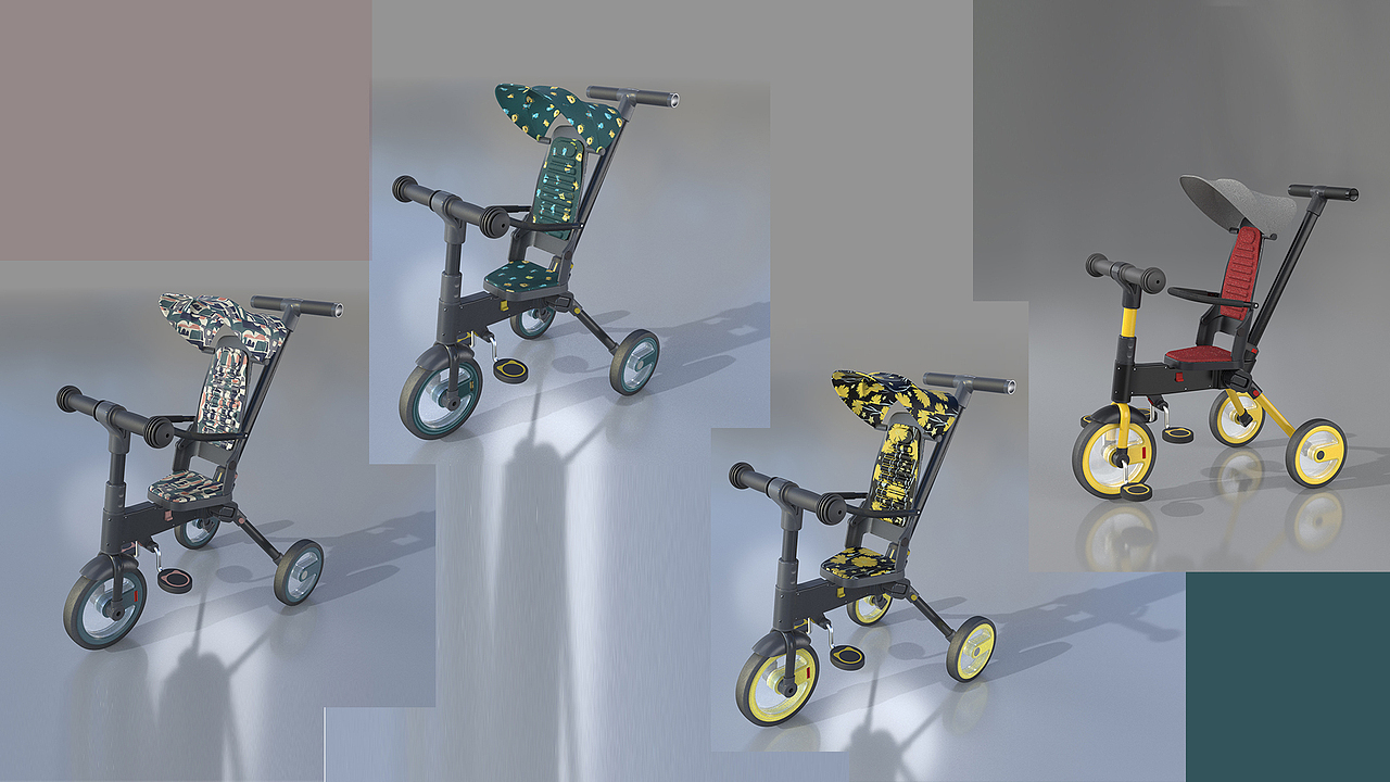 儿童多功能三轮车（图ZMjM4NjQ5NTEy） - 玩具 - 站酷设计师杭州猫谱工业设计原创素材 - 站酷ZCOOL