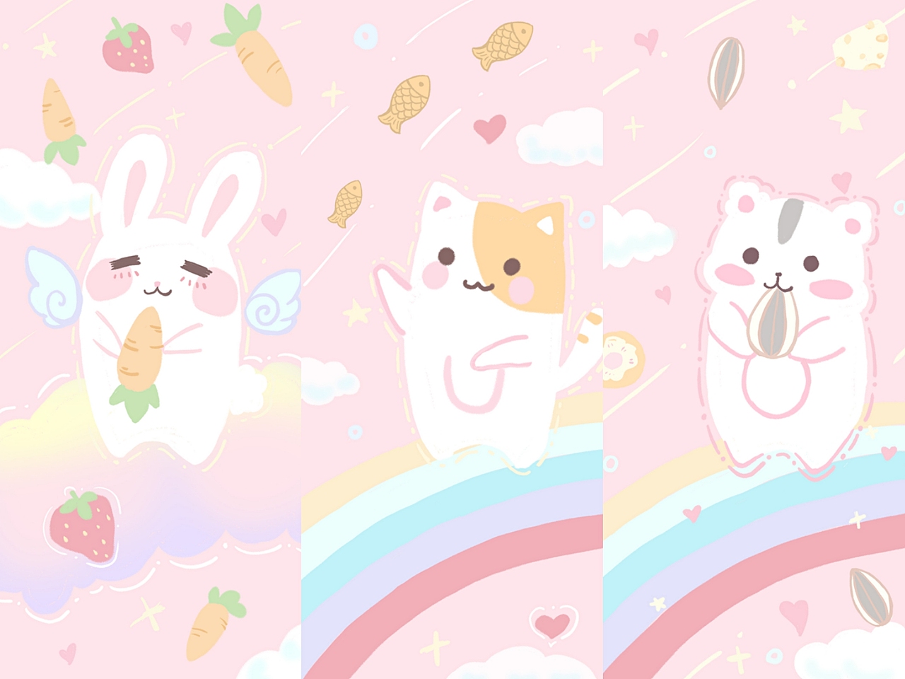 可爱小清新卡通小动物手机主题壁纸