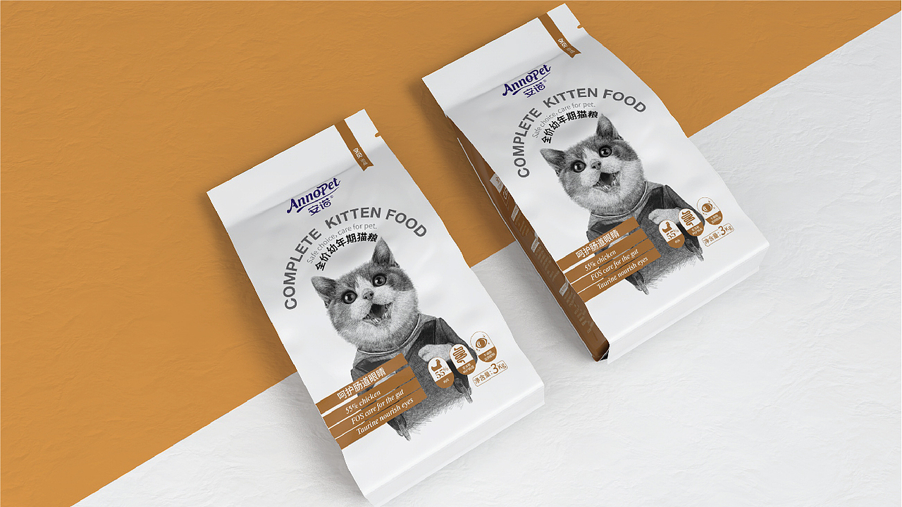 晨狮原创设计丨安贝(安诺品牌)猫粮狗粮系列包装设计