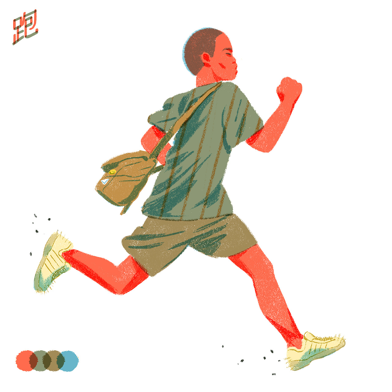 为何而跑 插画设计