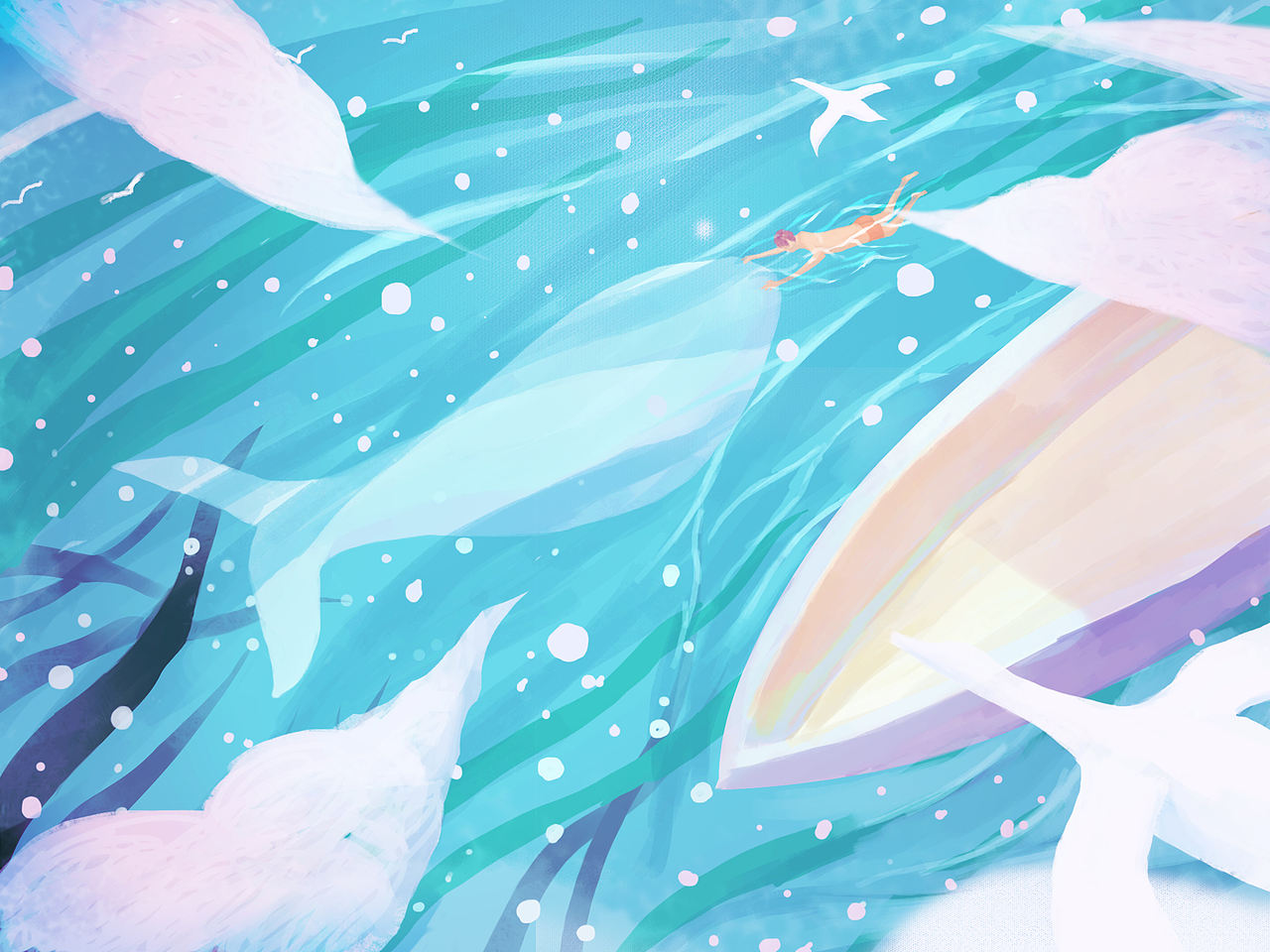 鲸鱼与海（图ZMTAyMDkyOTky） - 创作习作 - 站酷设计师安妮小先森原创素材 - 站酷ZCOOL