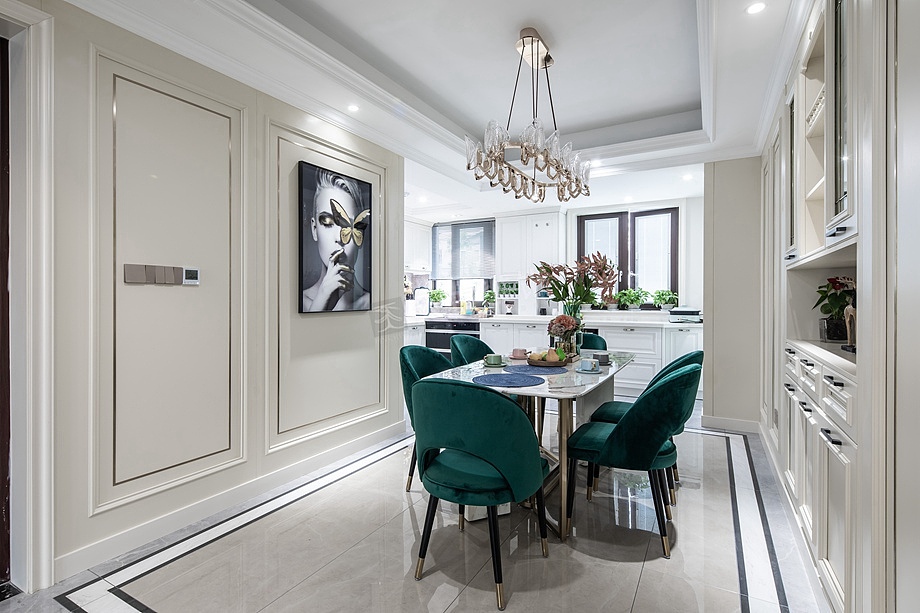 融创滨江壹号装修完工实景图,时尚美式轻奢风设计案例