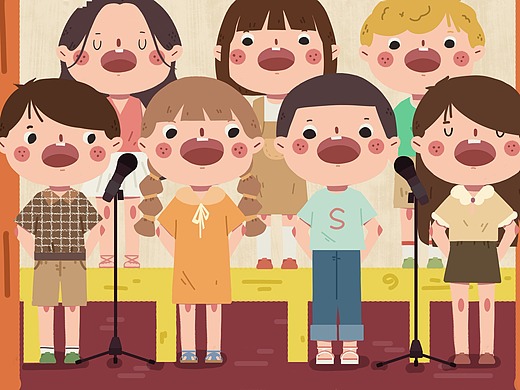 少儿合唱团海报插画-儿童插画838010比比和星星2年前vi平面-品牌