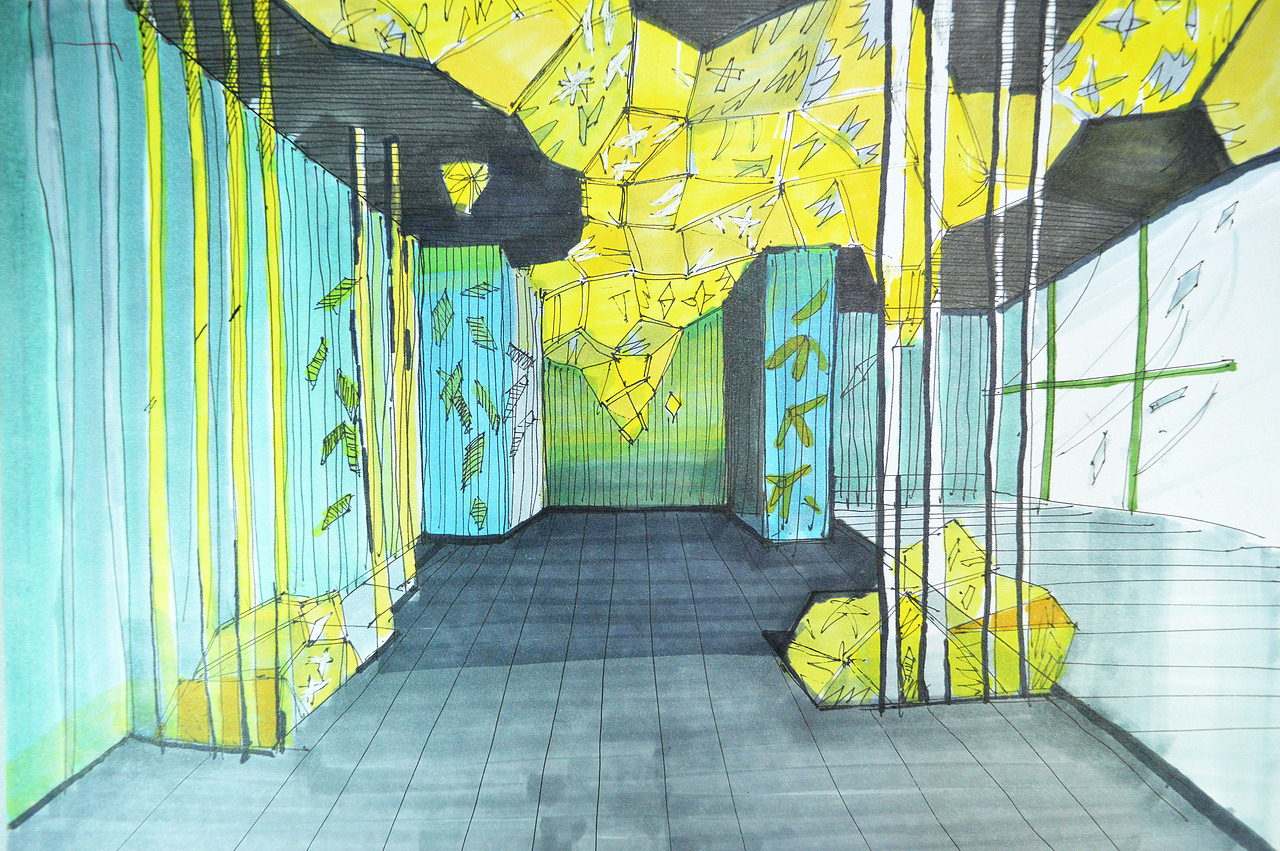 建筑空间手绘表现图