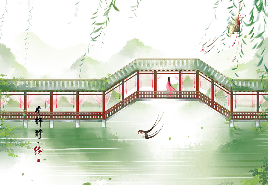 山亭浣影（图ZMTYwOTIxNTky） - 商业插画 - 站酷设计师龙轩静原创素材 - 站酷ZCOOL