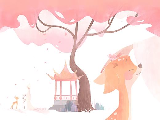 清新水彩风儿童插画