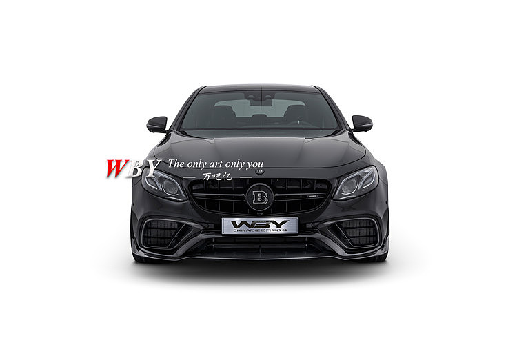 新款奔驰E级W213改装BRABUS巴博斯碳纤维后唇四出排气