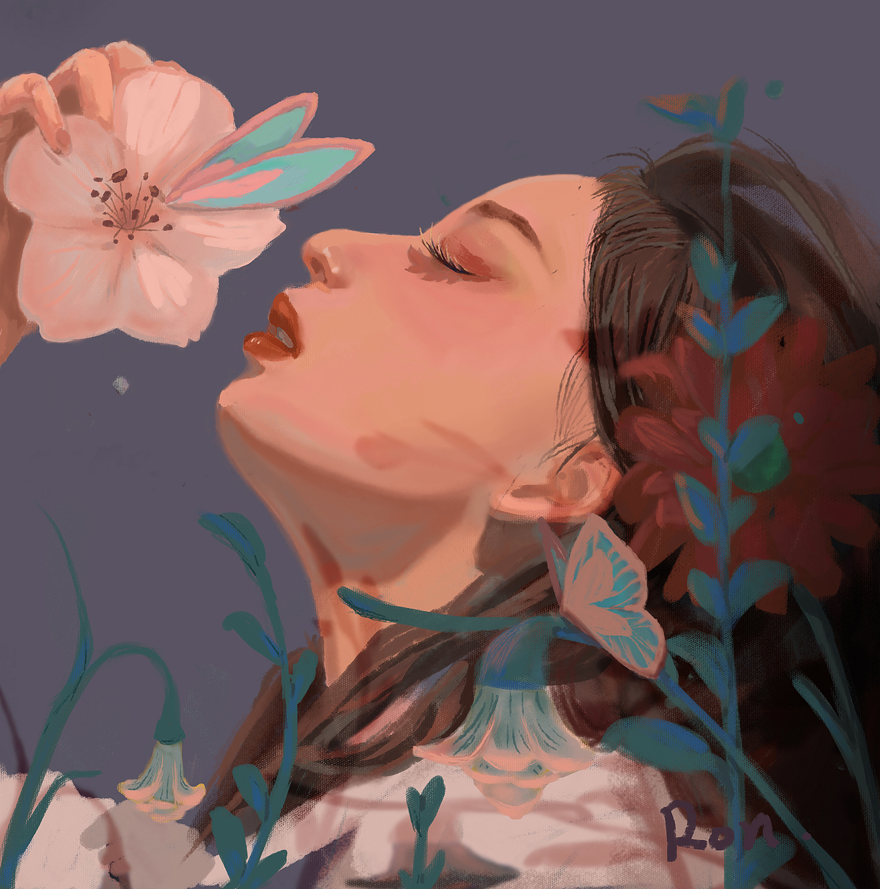 女孩与花（图ZMjE2OTMwODQ0） - 创作习作 - 站酷设计师磨磨仙wr原创素材 - 站酷ZCOOL