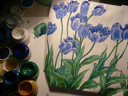 手绘布包郁金香