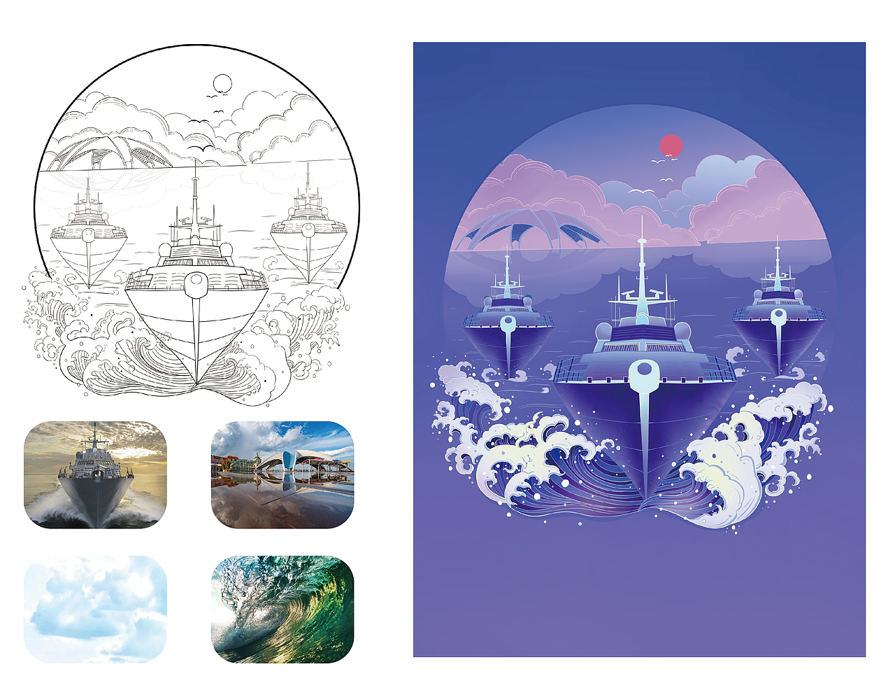 国潮插画——湛江（图ZMjYyNTYzNTE2） - 商业插画 - 站酷设计师七猫茶原创素材 - 站酷ZCOOL