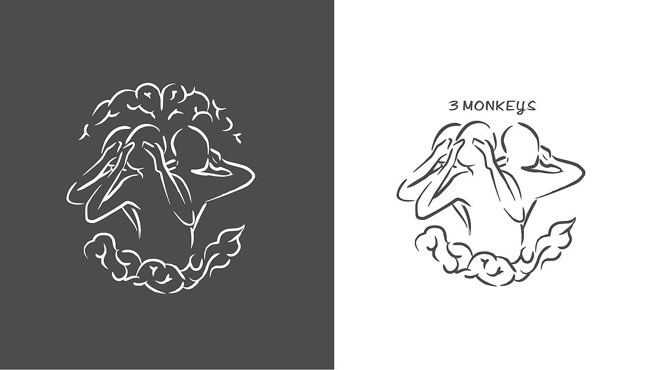 三只猴子（图ZMTM4NTM2MDg=） - 品牌 - 站酷设计师林熙Linki原创素材 - 站酷ZCOOL