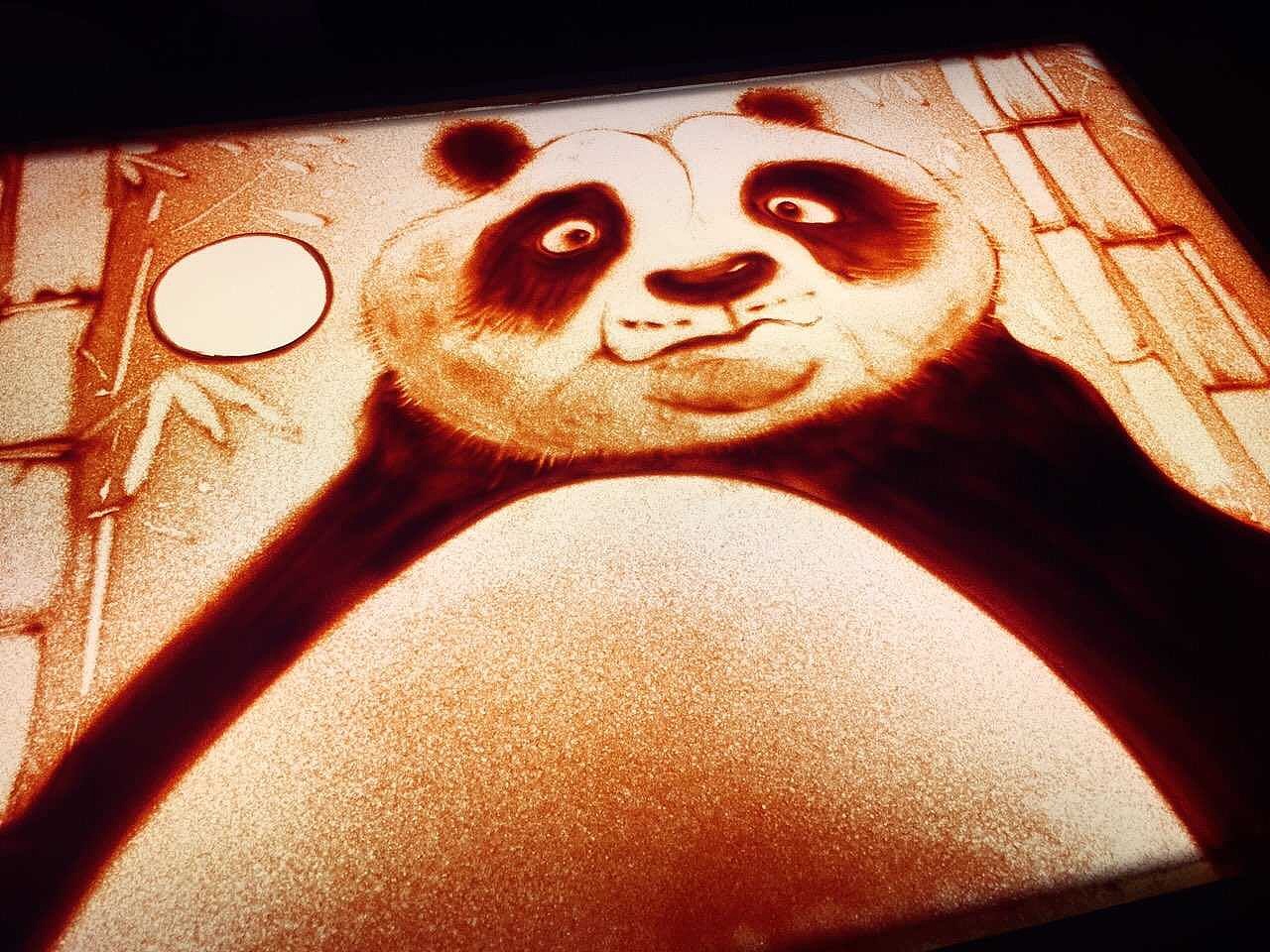 沙画功夫熊猫