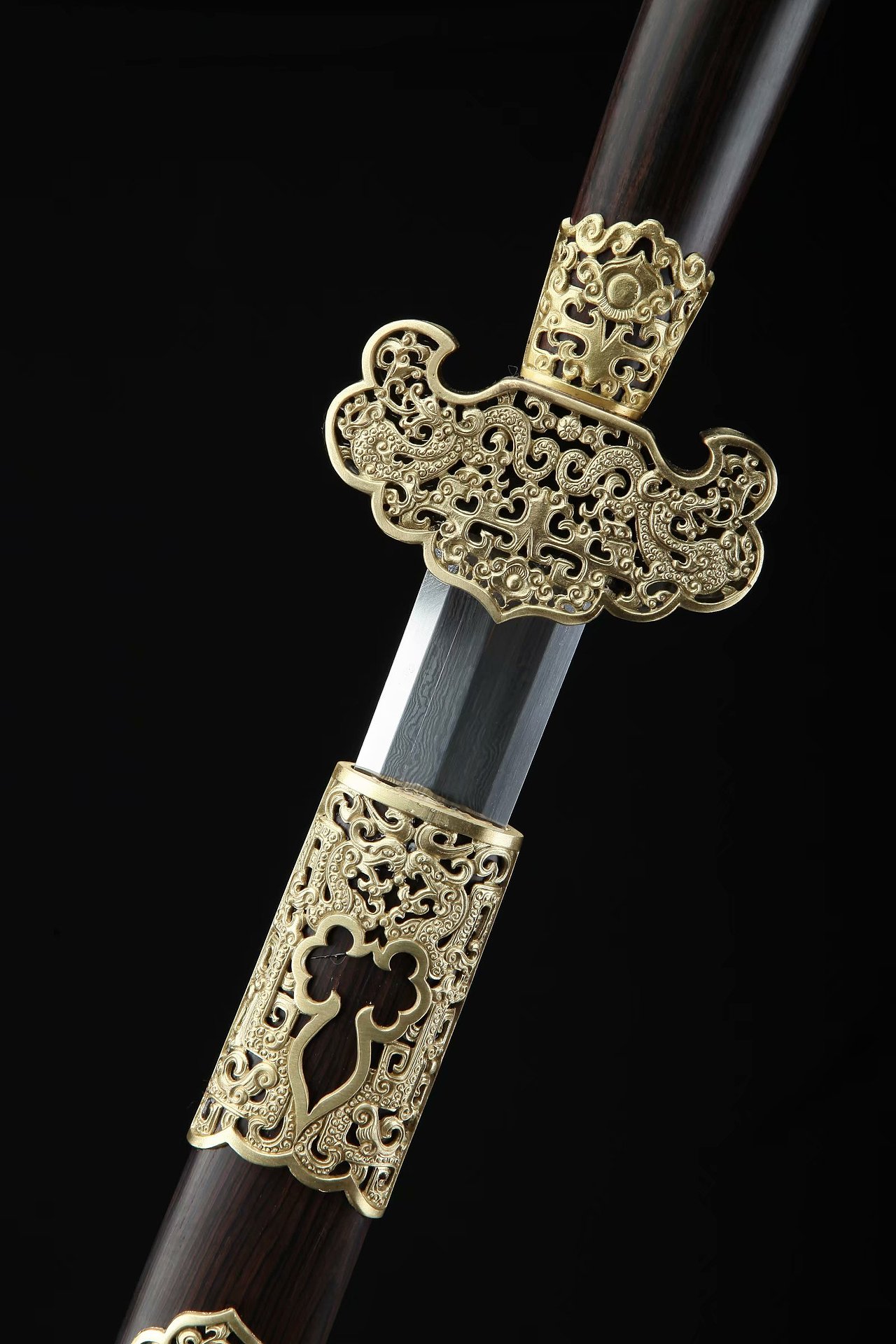 还原复刻明式剑铜装折叠钢 和风堂美术刀剑