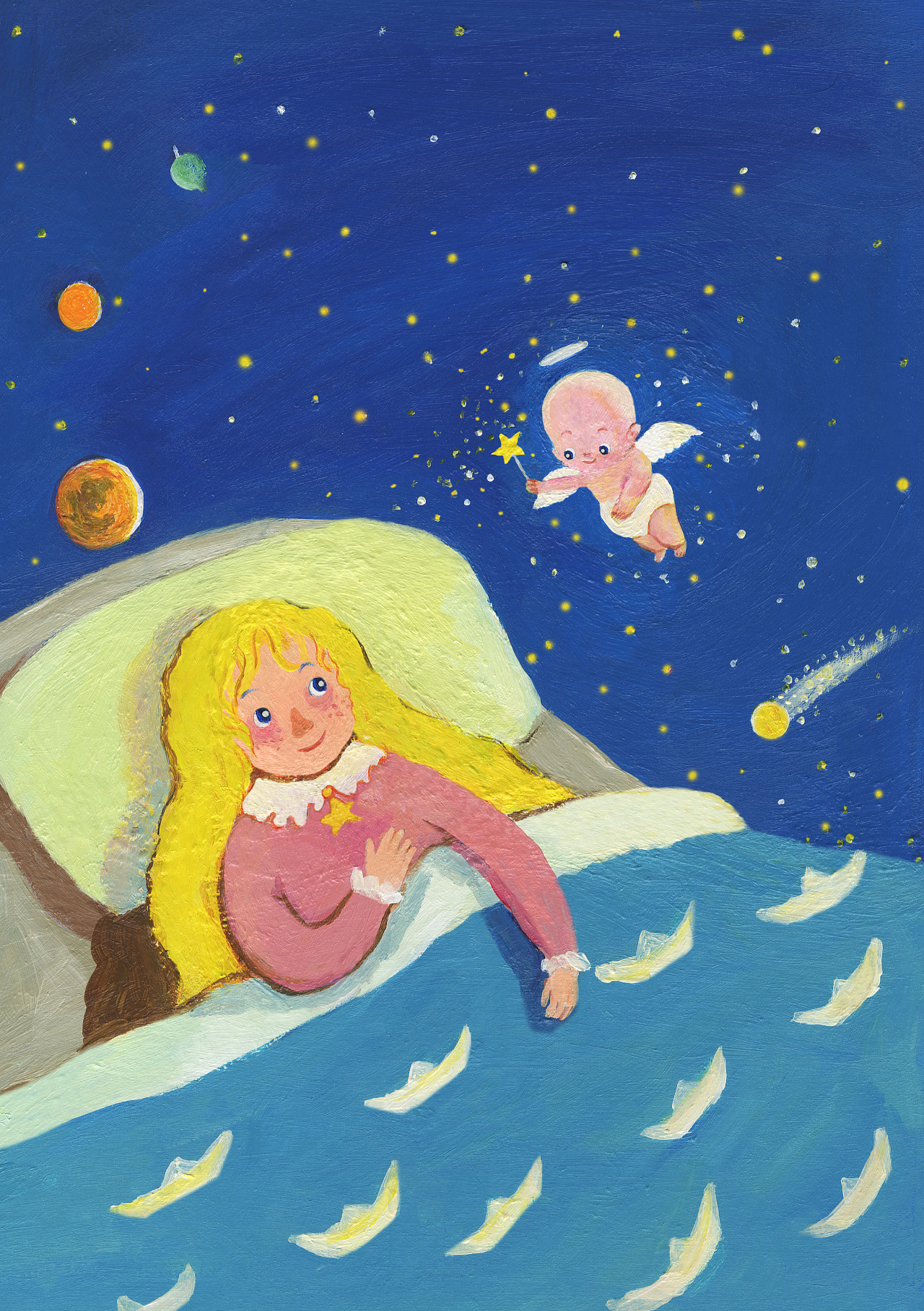 星空大海,生命轮回,小天使和小女孩对于