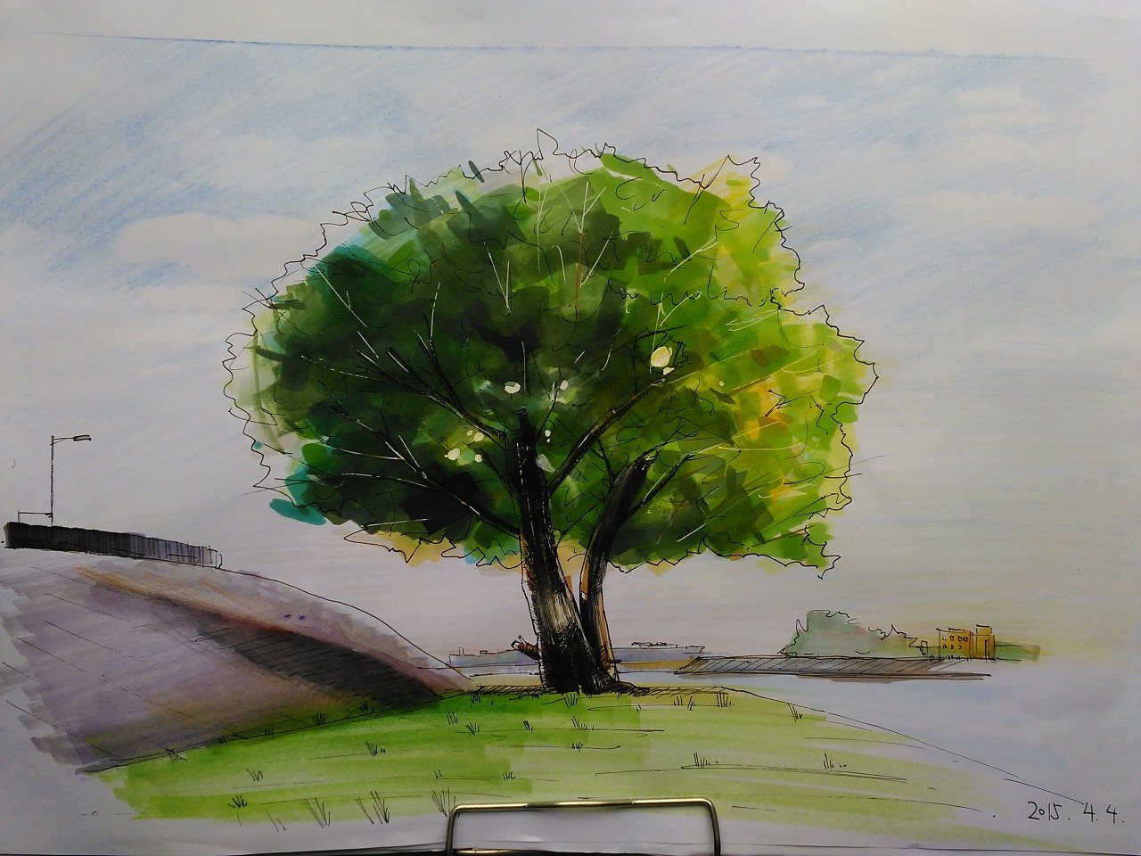 8分钟画一棵秋天的树|纯艺术|绘画|黄有维水彩 - 原创作品 - 站酷 (ZCOOL)