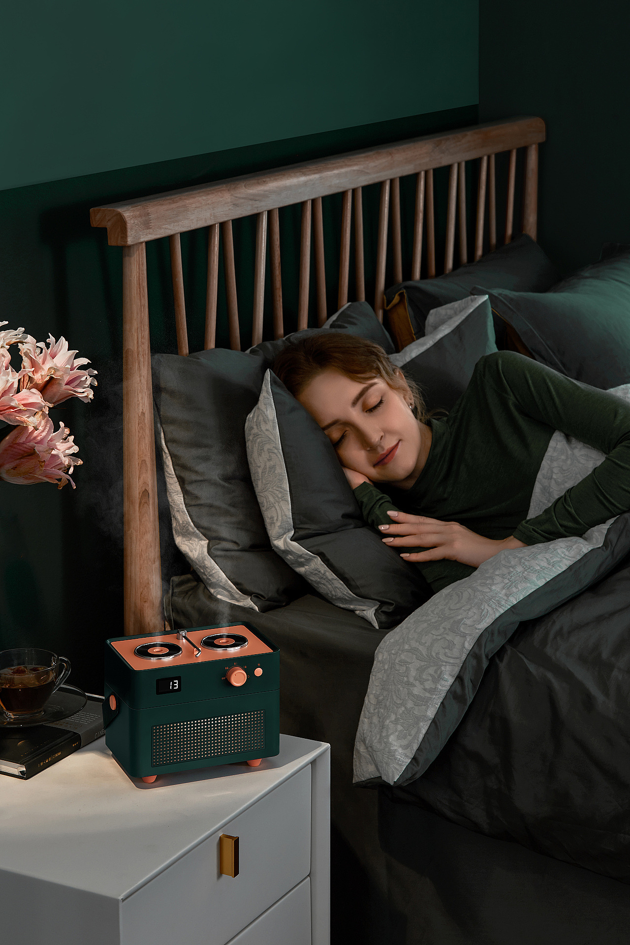 润物细无声——复古唱片机双喷加湿器