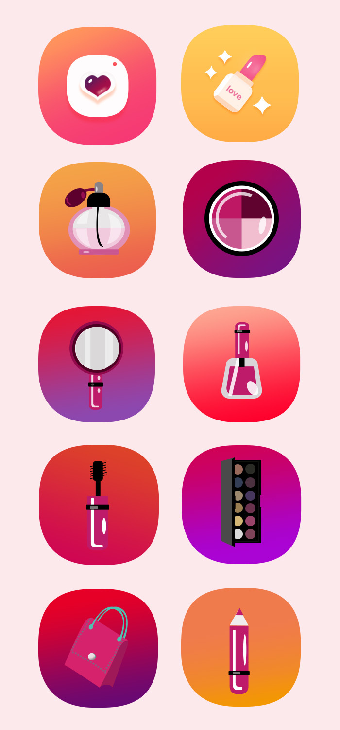化妆品图标系列