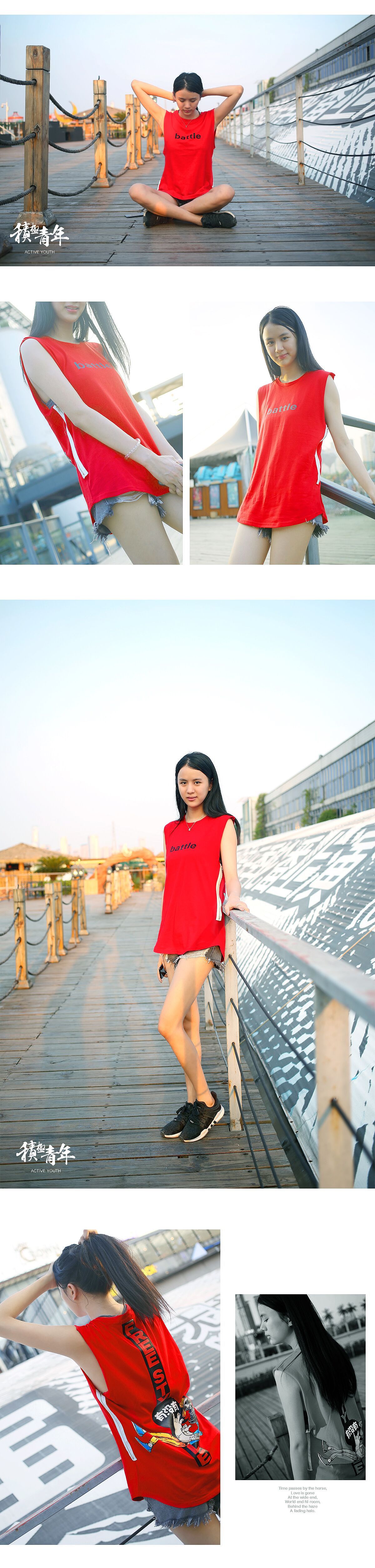 积极青年衣服拍摄