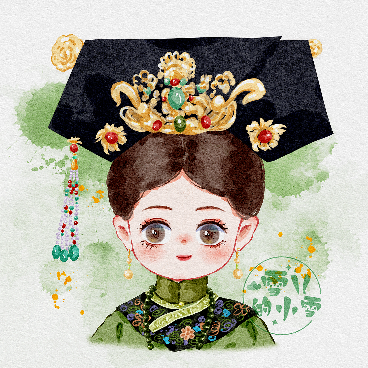 甄嬛传水彩头像（图ZMzAyNDY5MzQ4） - 创作习作 - 站酷设计师雪儿的小雪原创素材 - 站酷ZCOOL