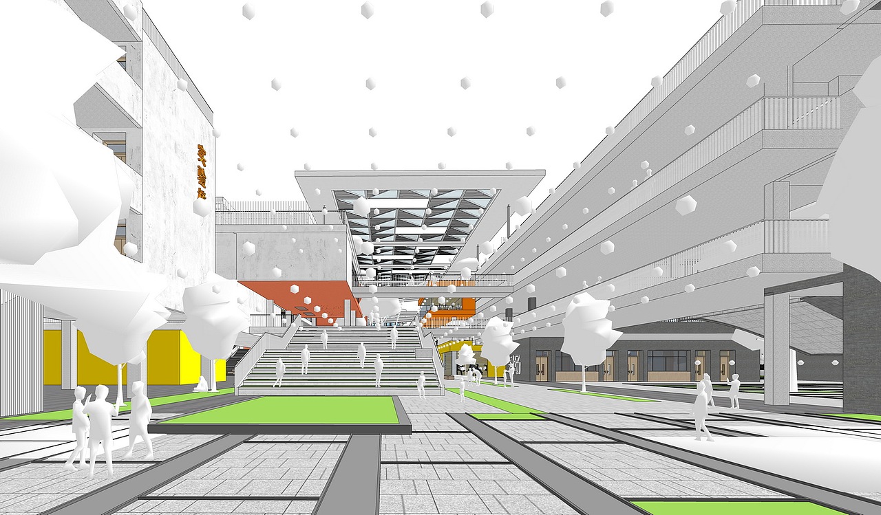 深圳融创冰雪城会展中心学校SU模型下载