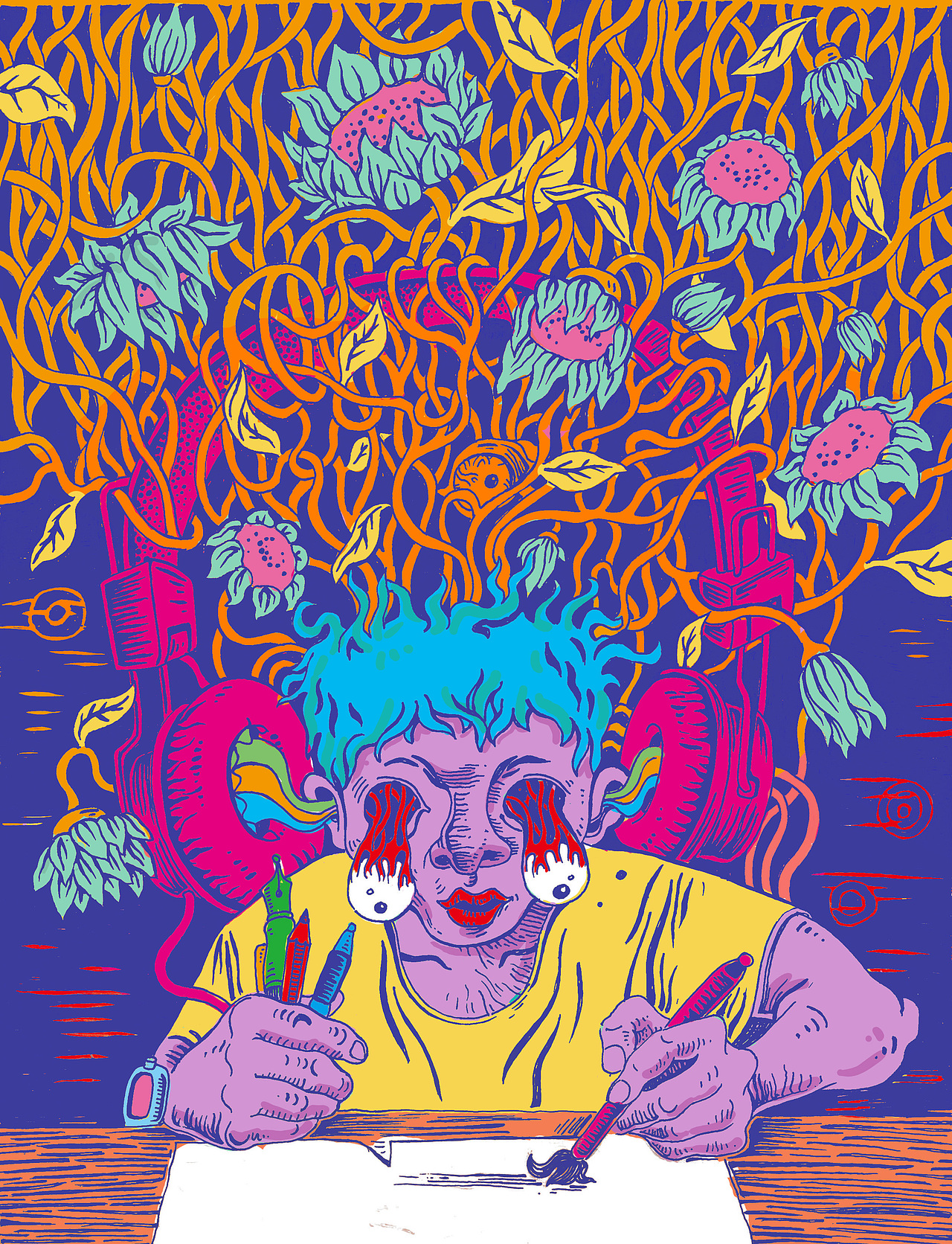 手绘插画 封面设计