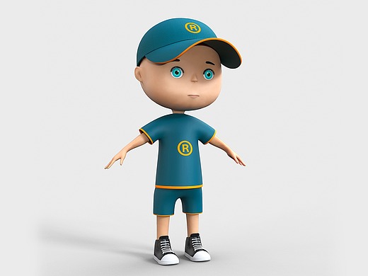 卡通人物建模 三维人物角色 帅气男孩 3d模型