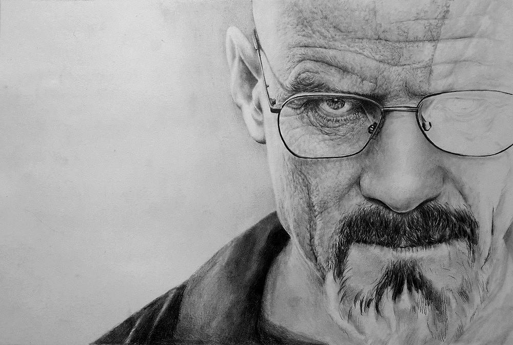 王F_手绘人物《绝命毒师》Walter White（图ZMTY1OTE5ODQ=） - 绘画 - 站酷设计师王F_原创素材 - 站酷ZCOOL
