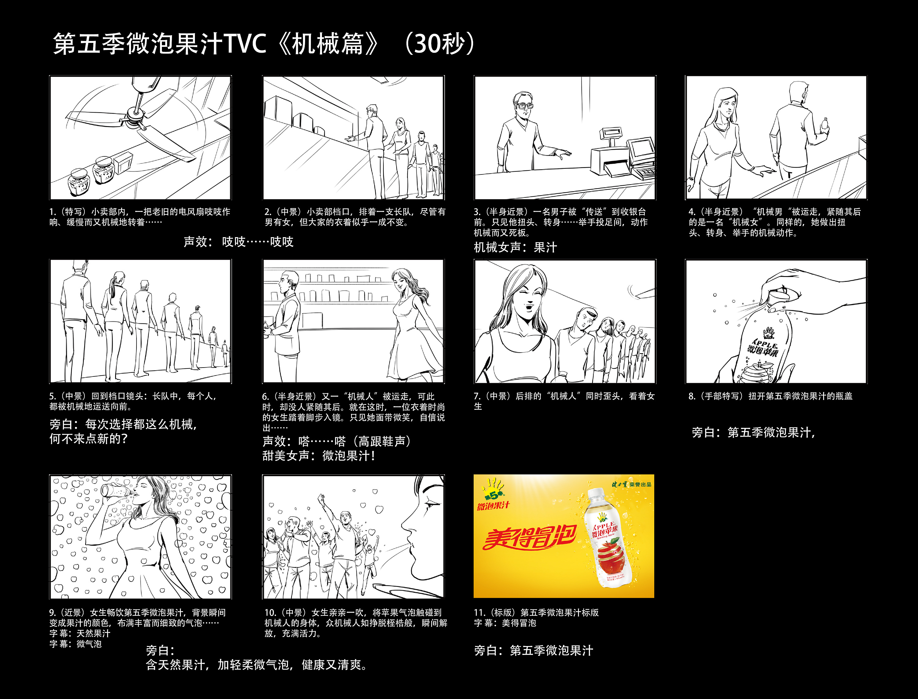 健力宝微泡汽水tvc脚本