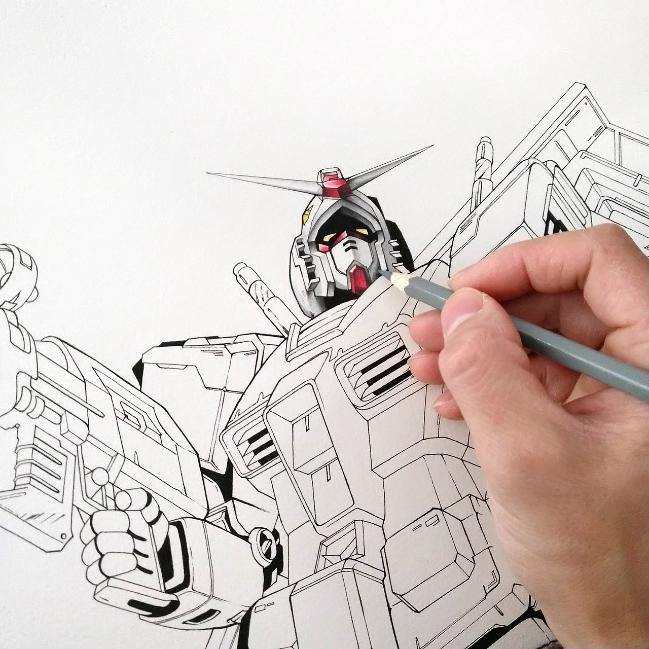彩铅手绘——高达