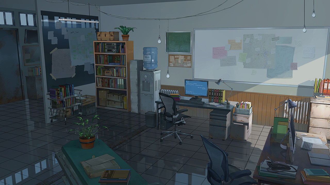 日系场景-末日办公室（图ZMjg2OTExNjI4） - 游戏原画 - 站酷设计师西瓜_不甜不要钱原创素材 - 站酷ZCOOL