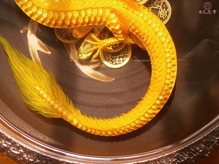 凡尼亨3d树脂画金龙聚宝盆