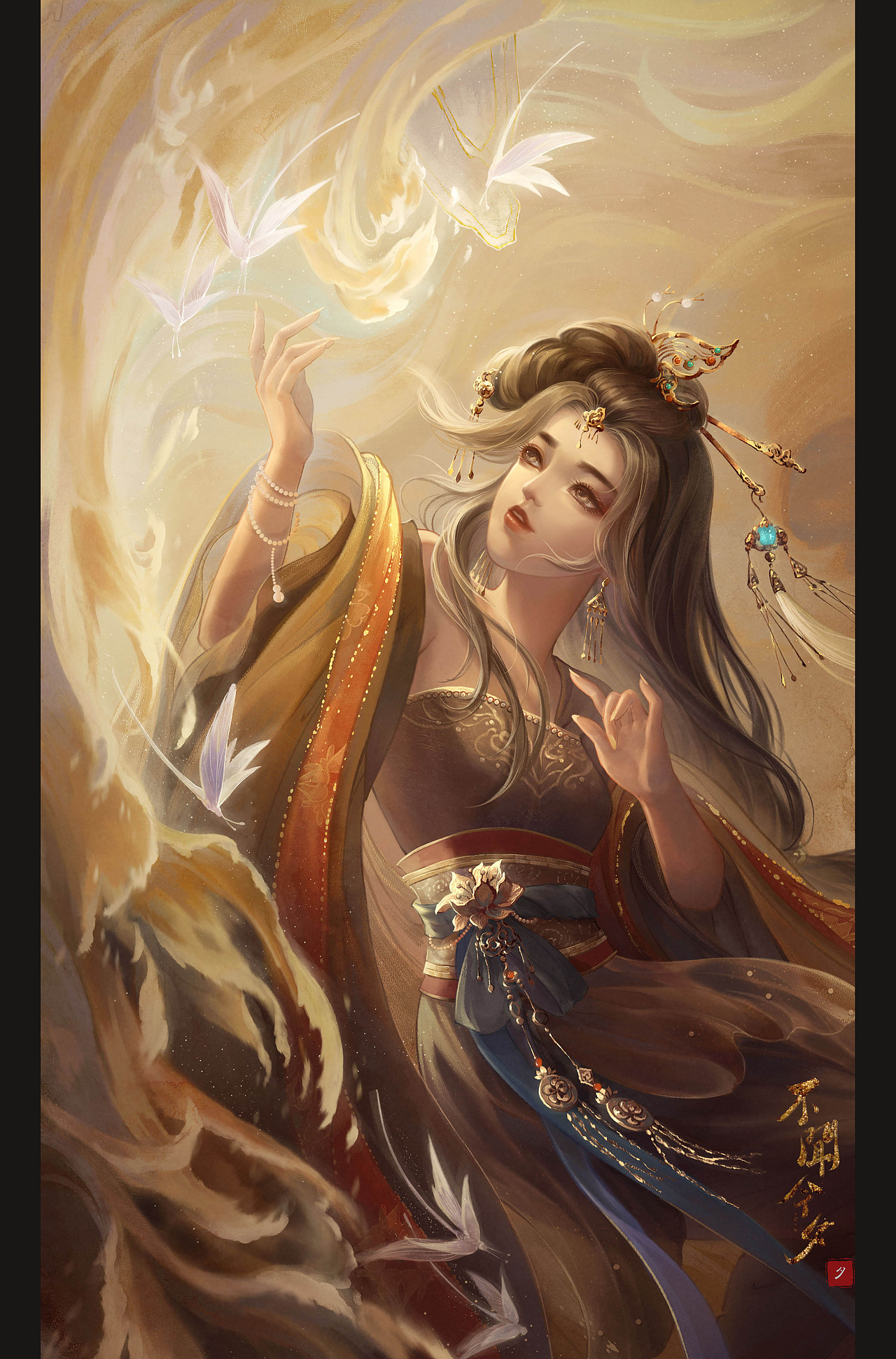 逝者如斯(古风人物插画)