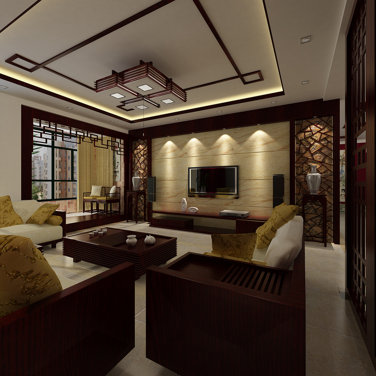 廣州·蘇先生中式雅居（圖ZMzg0Mjg1ODA=） - 家裝設(shè)計 - 站酷設(shè)計師金品裝飾設(shè)計原創(chuàng)素材 - 站酷ZCOOL
