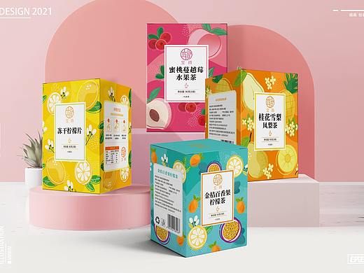 水果茶插画包装设计