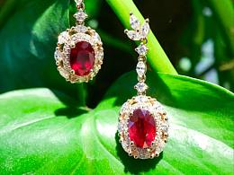 红宝石耳坠