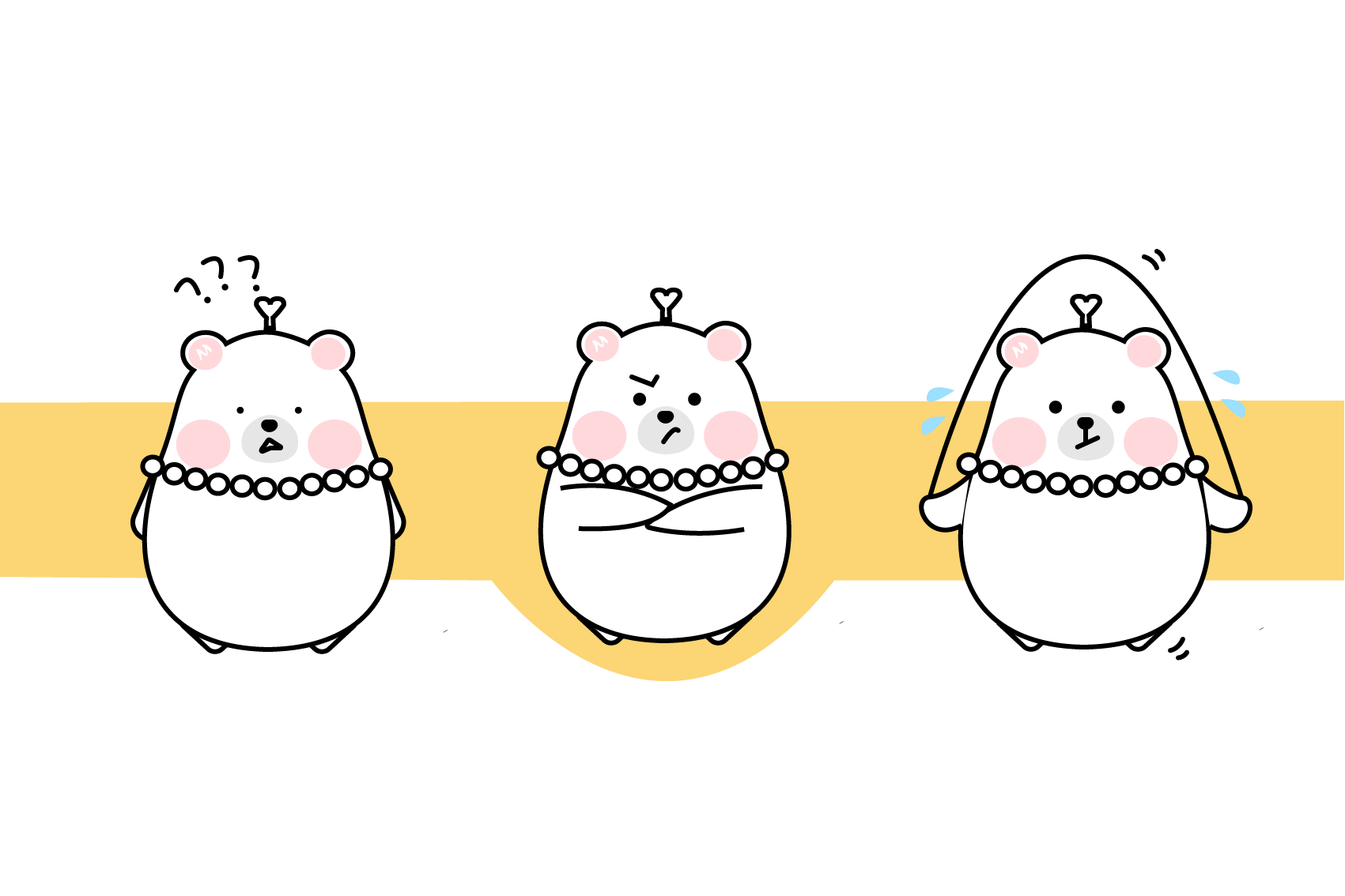 美的熊 q版形象设计 吉祥物 扁平风