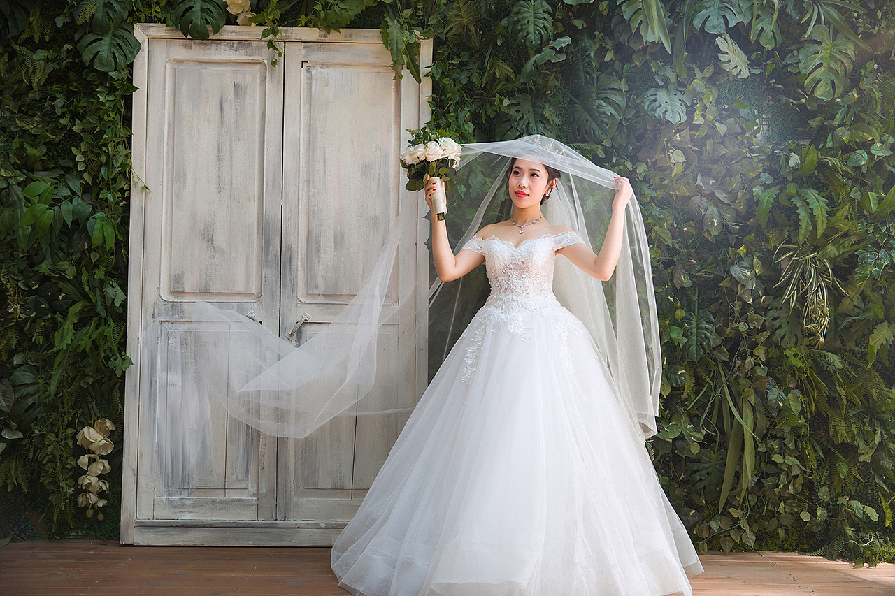 修片~女生婚纱实景棚照片~附动图