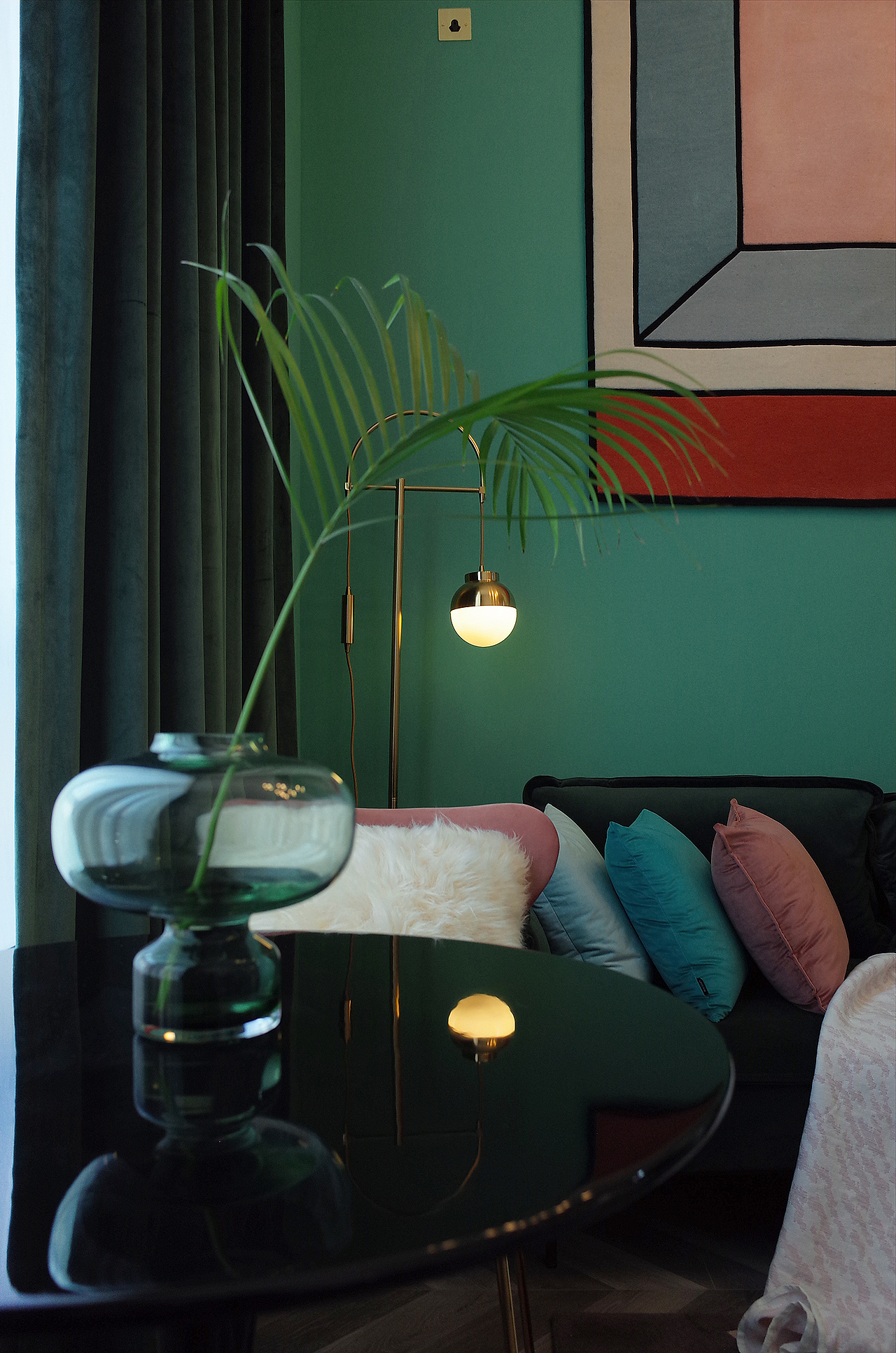 时髦墨绿+脏粉,尽显高级感