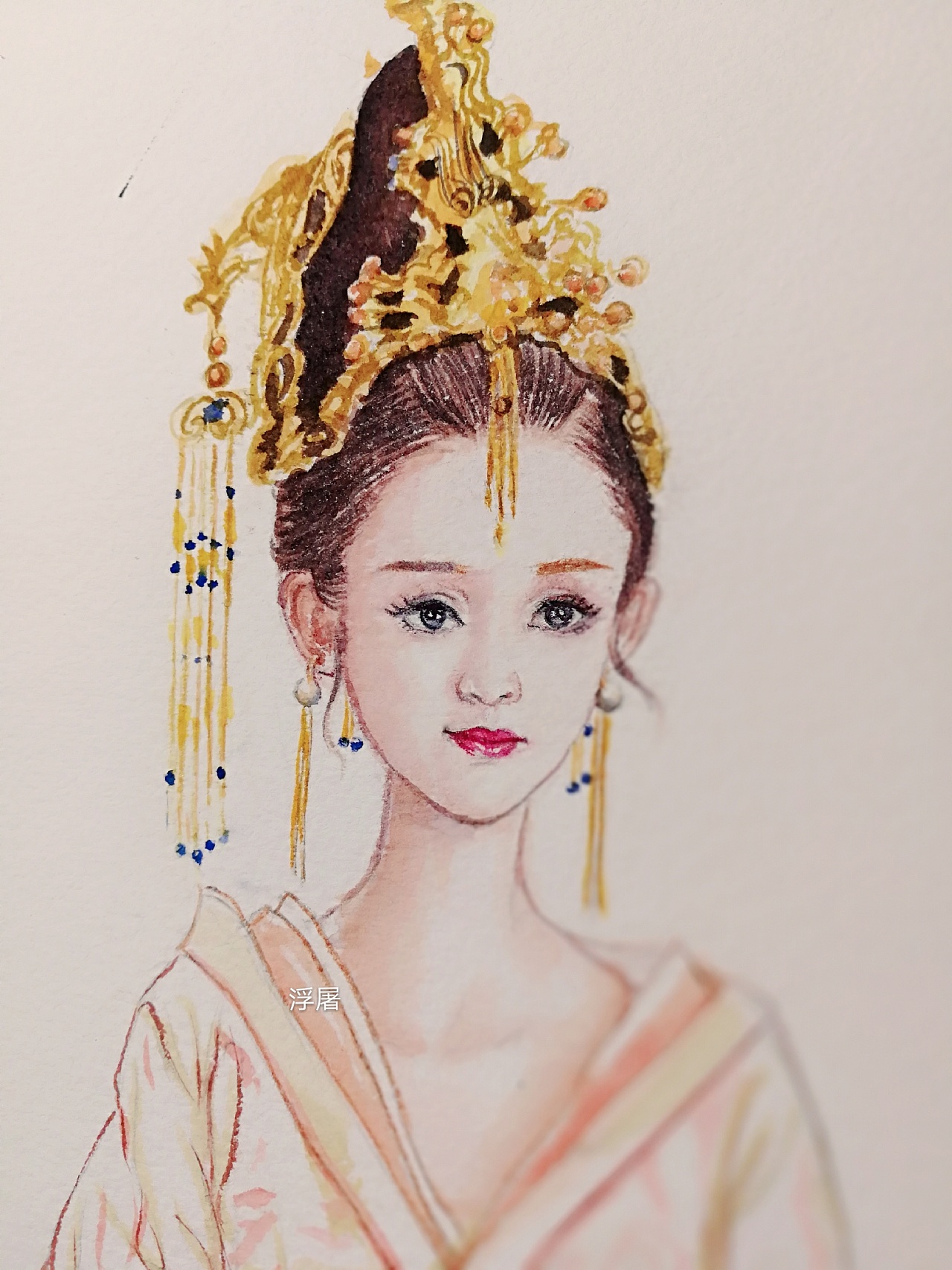 古装美女皇妃手绘图片