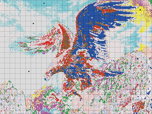 11CT-NCKA052-3-老鹰-80x58cm-十字绣画布打印图纸
