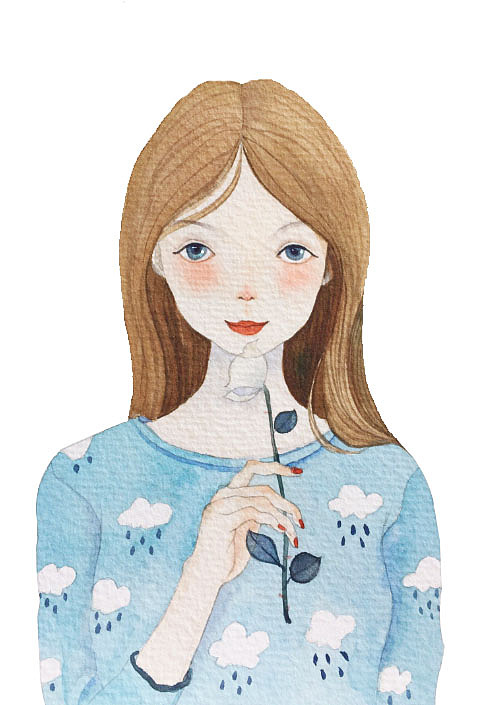 水彩插畫(huà) 小美女（圖ZNjgyMTgzMDQ=） - 創(chuàng)作習(xí)作 - 站酷設(shè)計(jì)師原味兒貓?jiān)瓌?chuàng)素材 - 站酷ZCOOL