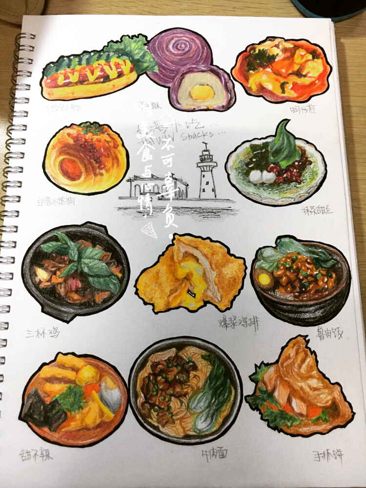 台湾特色美食简笔画图片