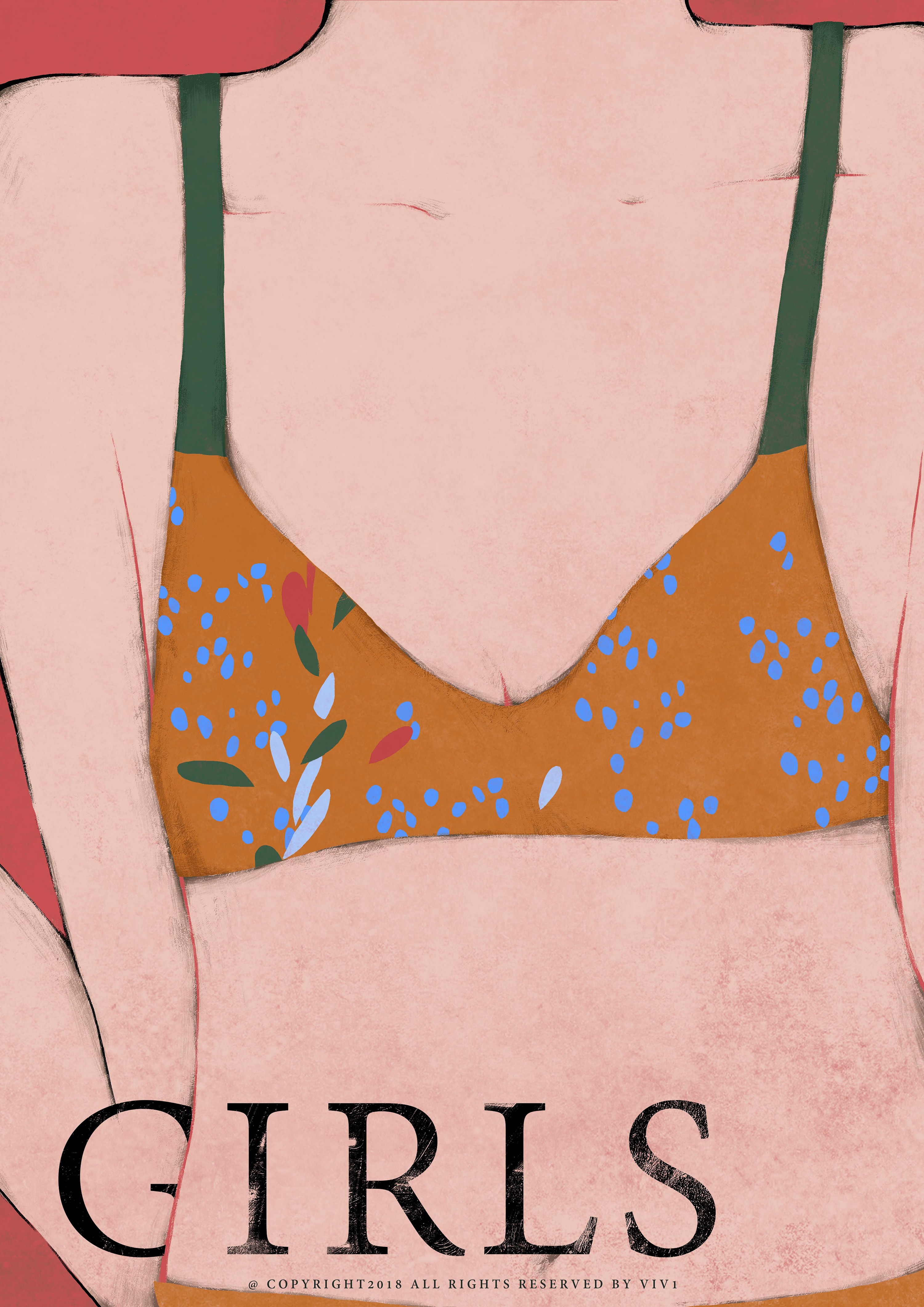 内衣图案设计插画