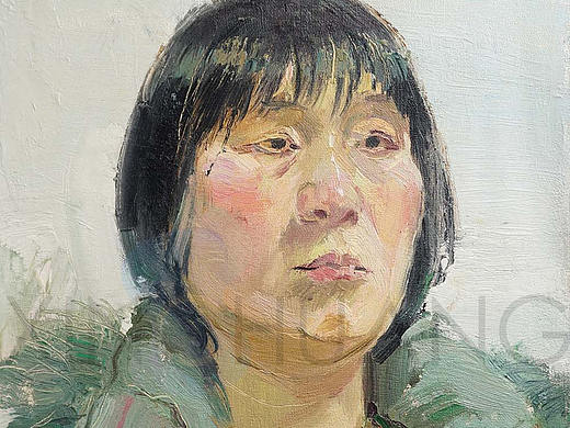 中老年女性油画胸像写生-天津新创画室